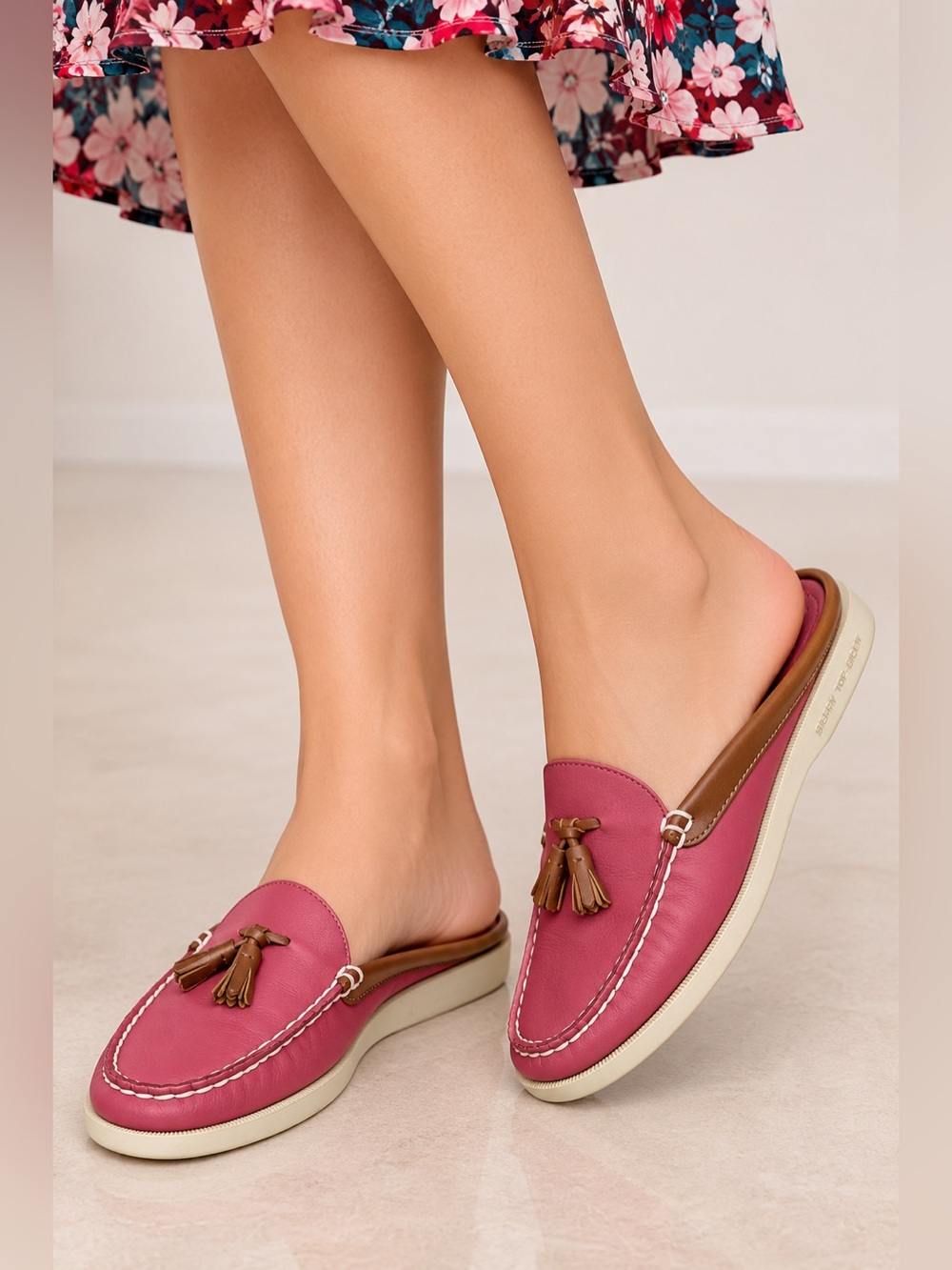 Sperry Top-Sider Women's Mules Penny Loafer Flat Red - Size7M-Leather